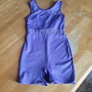 Cat & Jack Gymnastics Dance One-piece Leotard Shorts Purple Size Medium 7/8